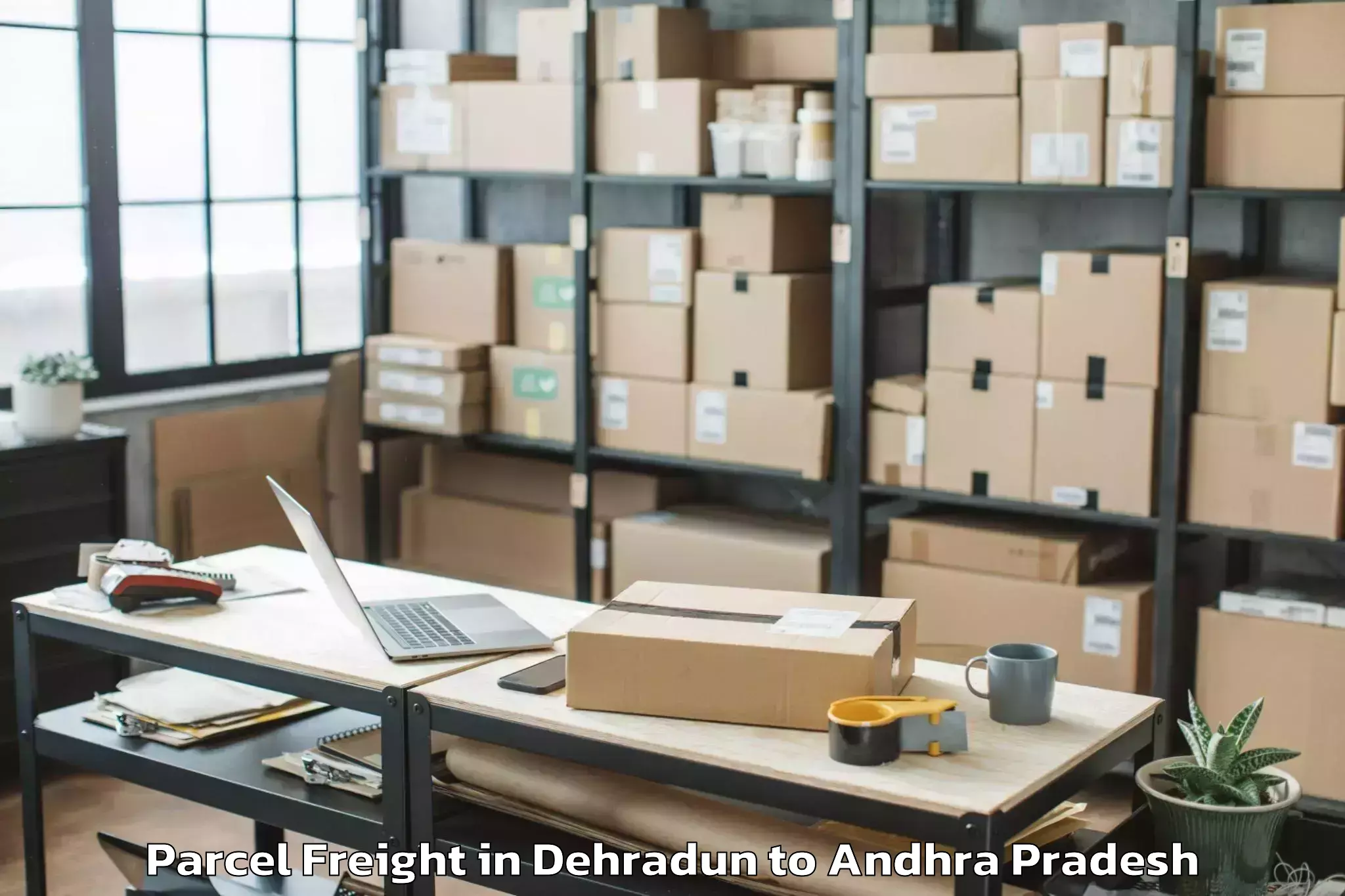 Book Dehradun to Muthukur Parcel Freight Online